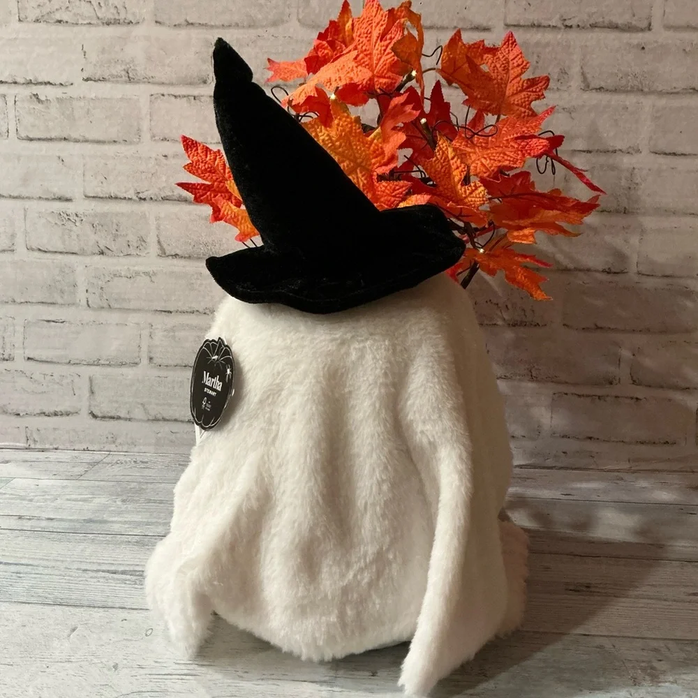 MARTHA STEWART 14in Fabric Ghost With Pumpkin